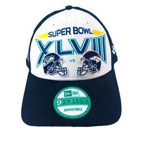 Seahawks vs. Broncos New Era 9Forty Super Bowl XLVIII Dueling Helmet Cap Hat OS